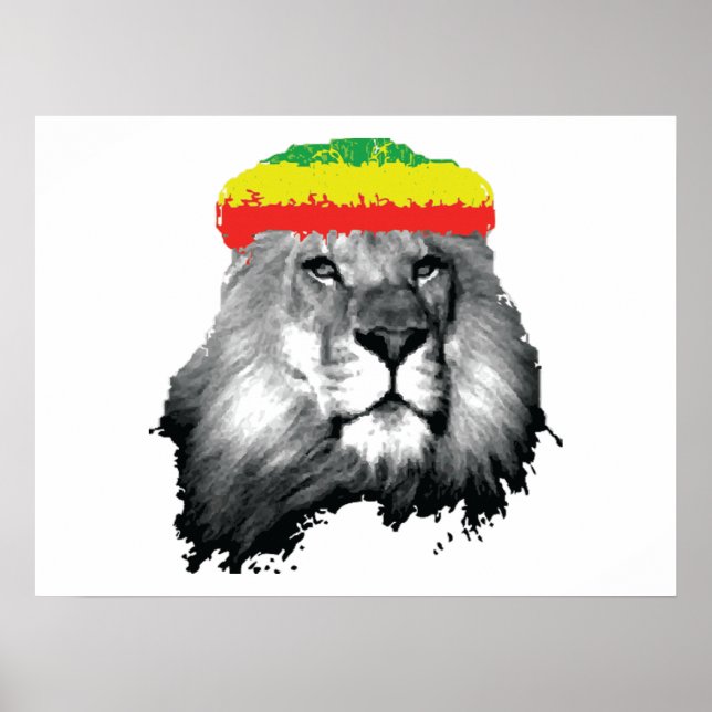 Poster Lion GREEN YELLOW RED (Frente)