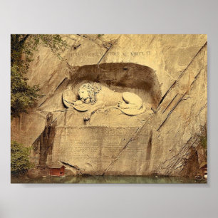Póster Lion Monument, Lucerna, Suiça vintage Fotografia