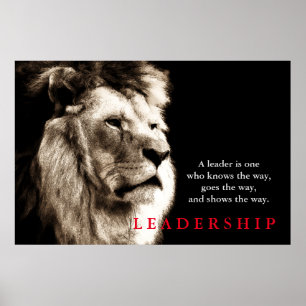 Poster Lion Motivational Leadership Quote