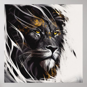 Poster Lion Portrait Animal Painting Willife Adventure