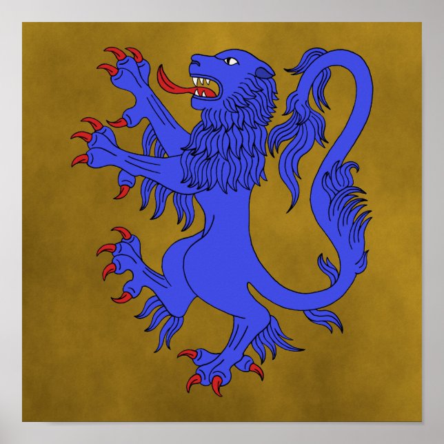 Poster Lion Rampant Azure (Frente)
