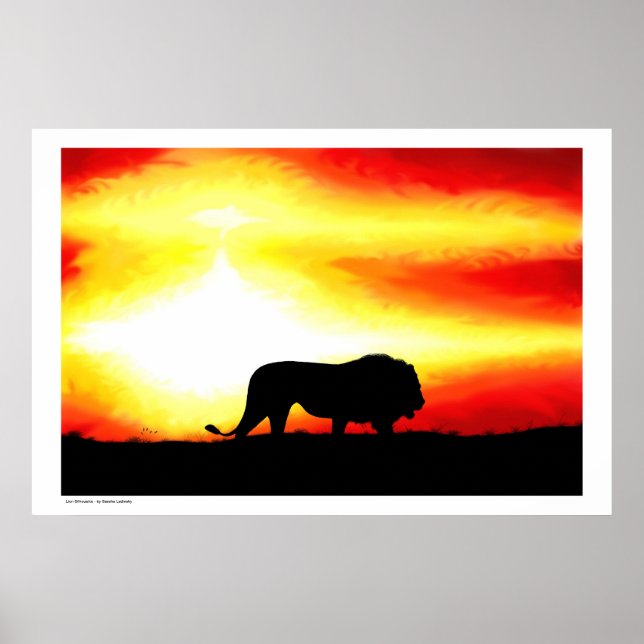 Poster Lion Silhouette (Frente)