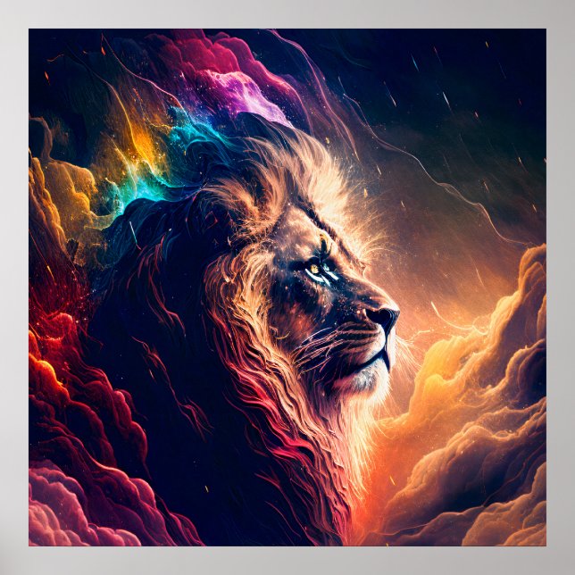 Poster Lion Spirit Animal Proud Wisdom Protetor (Frente)
