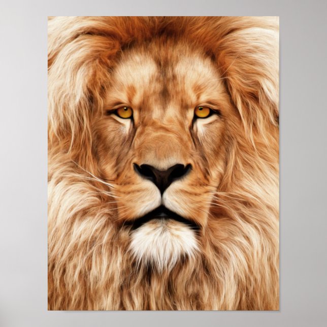 Póster Lion The King Photo Painting (Frente)