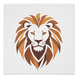 Póster Lion Vetor Art Animal Modern Urban City Graphic