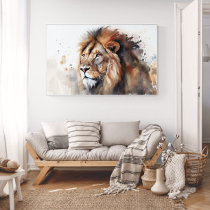 Poster Lion Watercolor