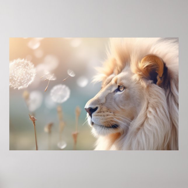 Poster Lion Wild Animal Tranquilo Pacífico (Frente)