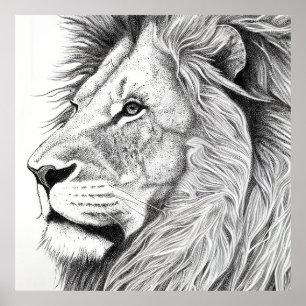 Poster Lion Wild Nature - Ilustração de Arte Animal