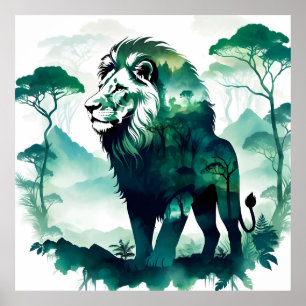 Poster Lion Willife Animal Nature Environment Jungle Art