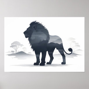 Poster Lion Willife Animal Nature Environment Jungle Art