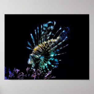 Poster Lionfish swims