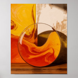 Poster Liquid Harmony in Warm Tones