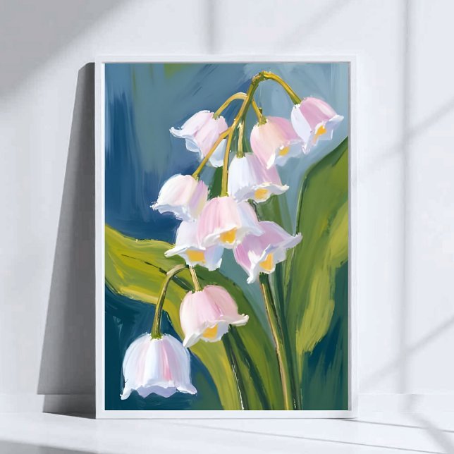 Poster Lírio do Vale | Flor Pintada à Aquarela (Criador carregado)