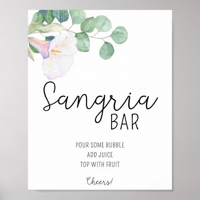 Poster Lírio e eucalipto - Cartaz do bar de sangria (Frente)