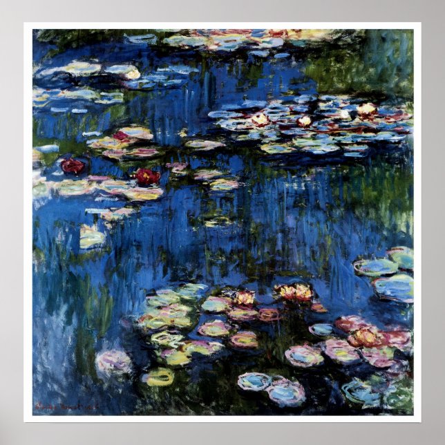 Póster Lírios; 1914 por Monet (Frente)