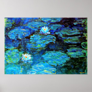Poster Lírios azuis, pintura de arte