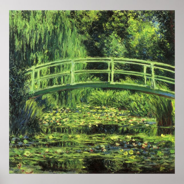 Poster Lírios brancos de Claude Monet, Vintage Art (Frente)