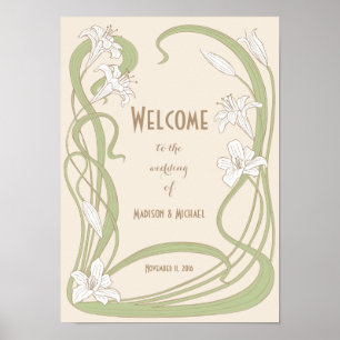 Poster Lírios brancos que Wedding a boa vinda