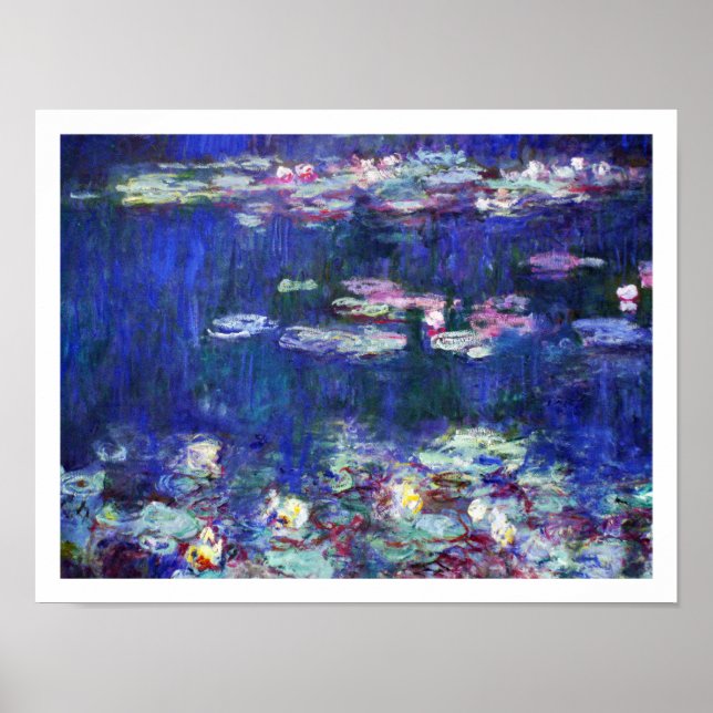 Poster Lírios d'água do pintor impressionista Claude Mone (Frente)