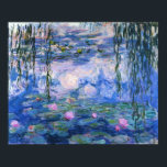 Póster Lírios de água<br><div class="desc">Claude Monet obra de arte. Lírios de água e salgueiros chorões em uma lagoa refletindo a linda nuvem encheu o céu azul.</div>