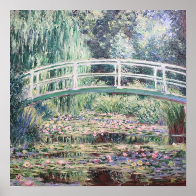 Poster Lírios de Água Brancos | Claude Monet (Frente)