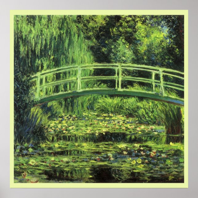Poster Lírios de Água Brancos por Claude Monet, Arte Anti (Frente)