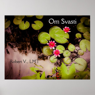 Póster Lírios de água e lagoa do koi