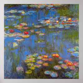 Póster Lírios de Claude Monet, Vintage Nature Art
