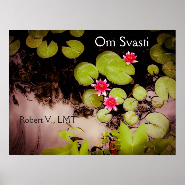 Póster Lírios e lagoa koi (Frente)