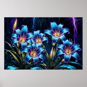 Poster Lírios místicos de natureza botânica
