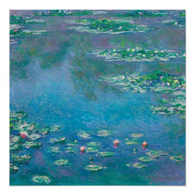 Póster Lírios por Claude Monet Fine Art Painting (Frente)