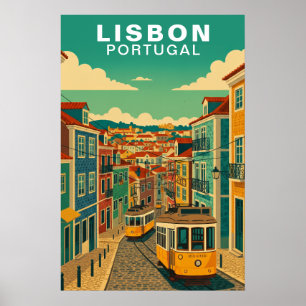 Poster Lisboa Antiga, Portugal Elétrico Amarelo