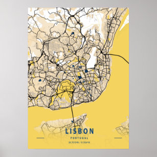 Portugal lisboa mapa da cidade linha desenho criativo cartaz moderno e  minimalista biblioteca sala de estudo decoração casa presente idéia -  AliExpress