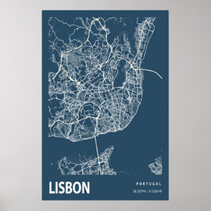 Portugal lisboa mapa da cidade linha desenho criativo cartaz moderno e  minimalista biblioteca sala de estudo decoração casa presente idéia -  AliExpress
