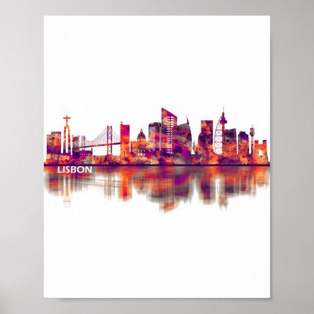 Poster Lisboa Portugal Skyline (Frente)