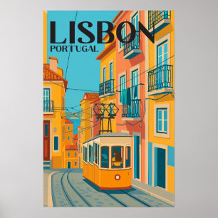 Poster Lisboa Portugal Viagem Colorida Vintage 