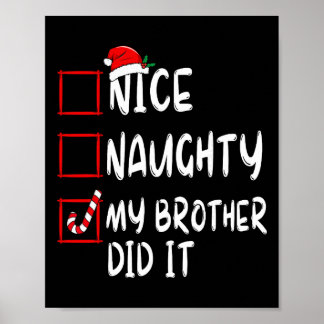 Poster Lista Bonito Travesso Meu Irmão Fez Isso Natal Pap