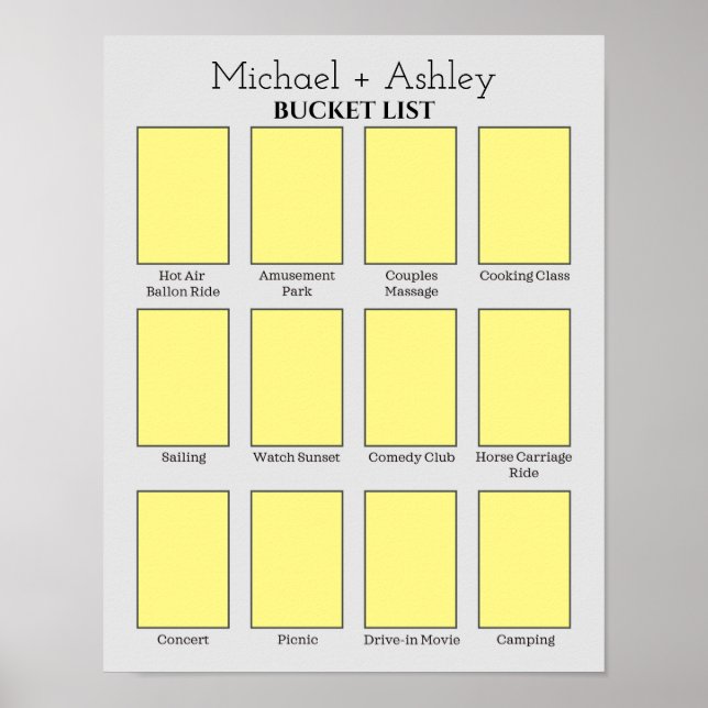 Poster Lista de Baldes personalizados (Frente)