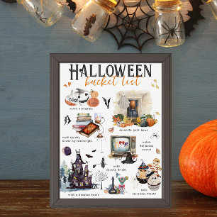 Poster Lista de Desejos de Halloween Ilustrações em Aqu