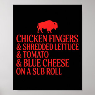 Poster Lista de Ingredientes do Sub de Dedo de Frango