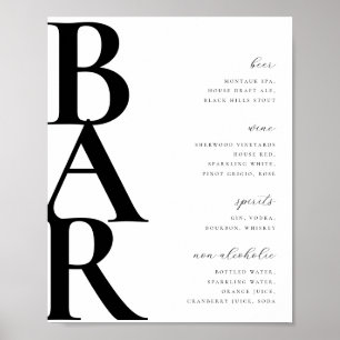 Poster Lista de menus do Bar moderno