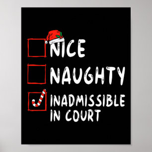 Poster Lista De Natal Admissível Ruim Na Corte