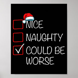 Poster Lista de Natal Bonito Malvado Poderia Ser Pior San