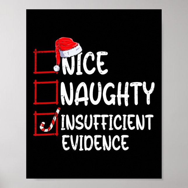 Poster Lista de Natal com Evidências Insuficientes Bonito (Frente)