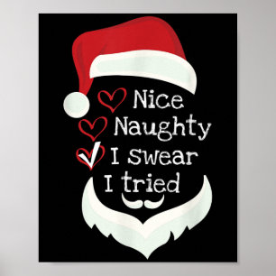 Poster Lista de Natal Divertida, Boazinha Malvada Eu Juro