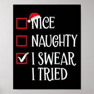Poster Lista de Natal Divertida Bonita Travessa Juro Que