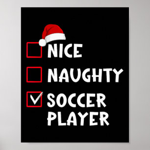 Poster Lista de Natal Divertida de Jogador de Futebol Bon