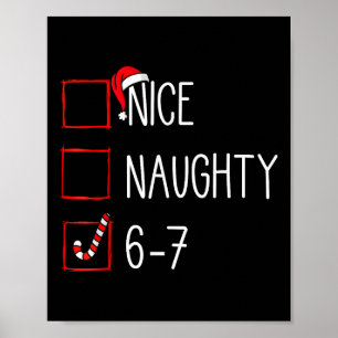 Poster Lista de Natal Legal Travesso 6 7 Divertido Seis S