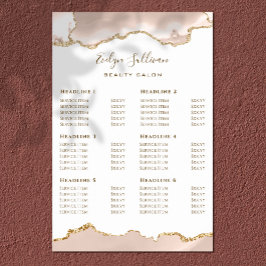 Poster Lista de Preços de Agato de Blush de Ivory