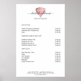 Poster Lista de Preços de Diamantes em Rosegold Moderno
